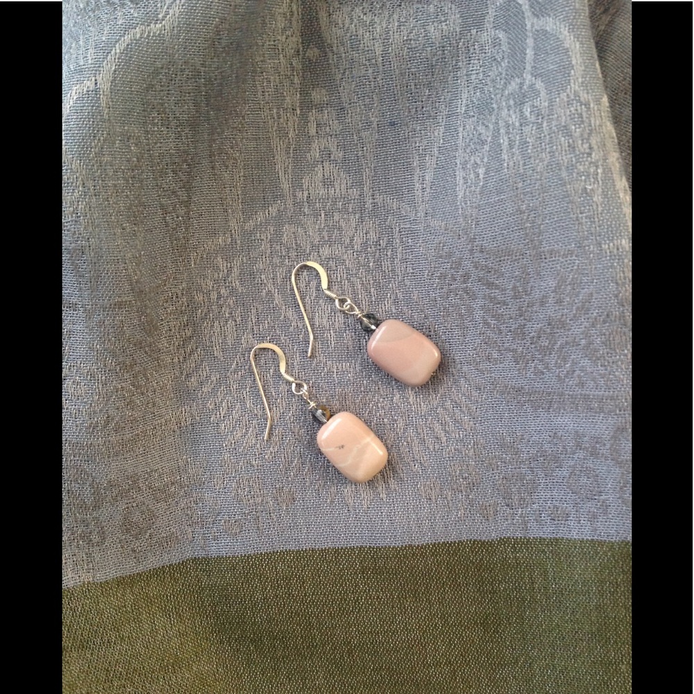 Sterling Silver Fall Jasper and Crystal Earrings